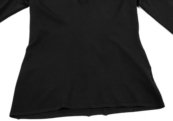 グッチGUCCI Vネックレーヨンストレッチカットソー 黒S K-80715_007