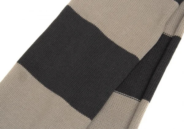 エンポリオ アルマーニEMPORIO ARMANI  バイカラーウールロングストール 黒グレージュ K-80717_003