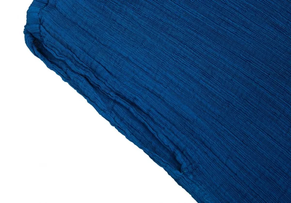 イッセイミヤケ ミーISSEY MIYAKE me ペイズリーフロッキープリント切替プリーツノースリーブワンピース 青F K-80779_005