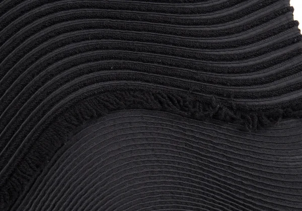 イッセイミヤケISSEY MIYAKE 波プリーツフリンジレイヤードハイネックニット 黒2 K-80784_013