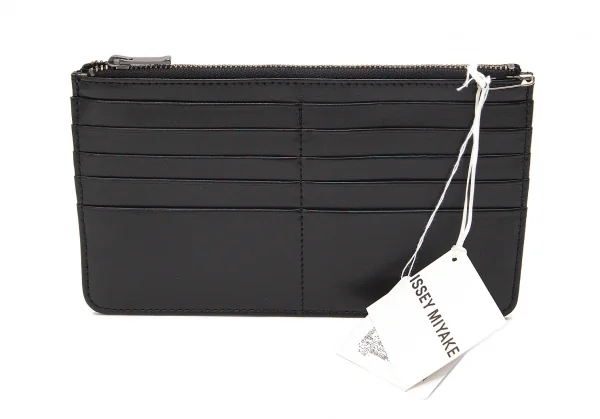 イッセイミヤケISSEY MIYAKE GUSTON ガストン ジオメトリックラインプリントレザーポーチ 黒ライトブルー他 K-80801_011