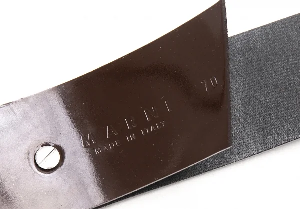 マルニMARNI エナメルレザー切替ベルト 茶 K-80830_008