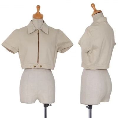 ジャンポールゴルチエJean Paul GAULTIER PARIS コットンジップ半袖ショートジャケット