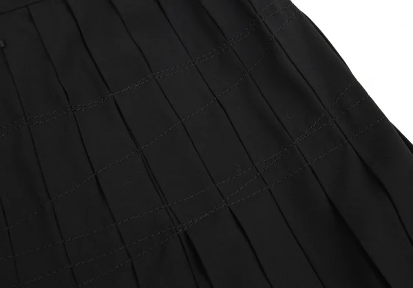 ジャンポールゴルチエ ファムJean Paul GAULTIER FEMME ウールプリーツラップスカート 黒40 K-80883_010