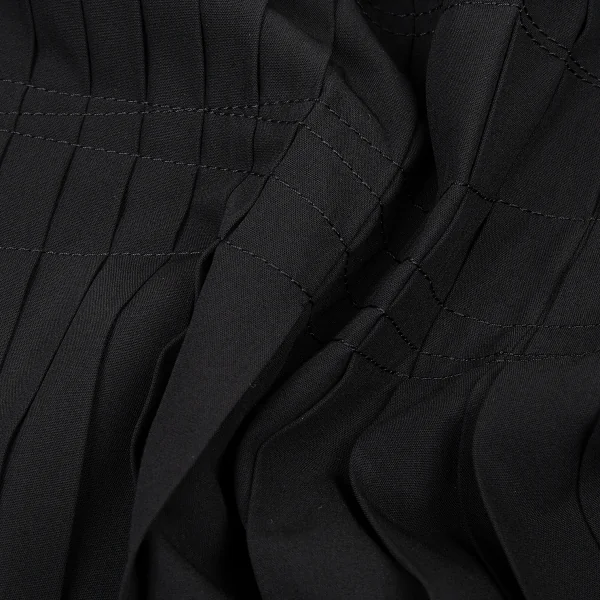 ジャンポールゴルチエ ファムJean Paul GAULTIER FEMME ウールプリーツラップスカート 黒40 K-80883_012