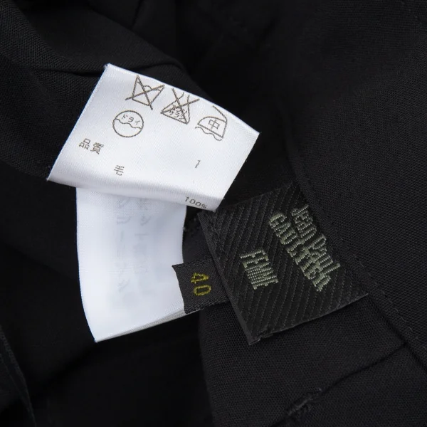 ジャンポールゴルチエ ファムJean Paul GAULTIER FEMME ウールプリーツラップスカート 黒40 K-80883_013