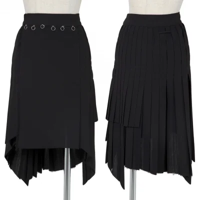 ジャンポールゴルチエ ファムJean Paul GAULTIER FEMME ウールプリーツラップスカート