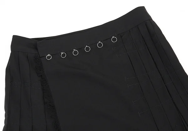 ジャンポールゴルチエ ファムJean Paul GAULTIER FEMME ウールプリーツラップスカート 黒40 K-80883_003