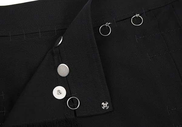 ジャンポールゴルチエ ファムJean Paul GAULTIER FEMME ウールプリーツラップスカート 黒40 K-80883_004