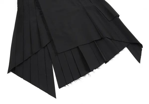 ジャンポールゴルチエ ファムJean Paul GAULTIER FEMME ウールプリーツラップスカート 黒40 K-80883_005