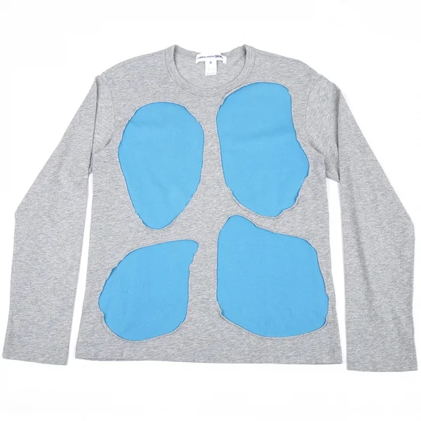 COMME des GARCONS SHIRT Hollow Long Sleeve T Shirt Grey,Sky blue XS K-80982_001