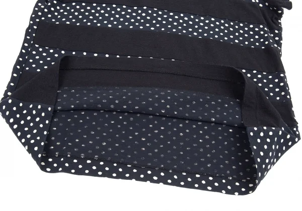 ワイズY's ドットプリントボーダー切替Tシャツ 黒紺白2 K-80999_006