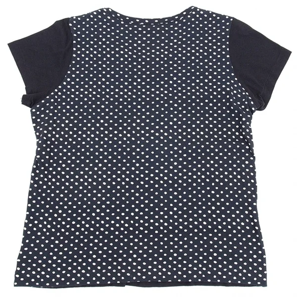 ワイズY's ドットプリントボーダー切替Tシャツ 黒紺白2 K-80999_007