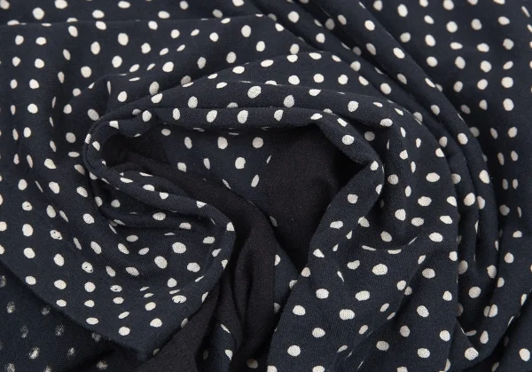 ワイズY's ドットプリントボーダー切替Tシャツ 黒紺白2 K-80999_008