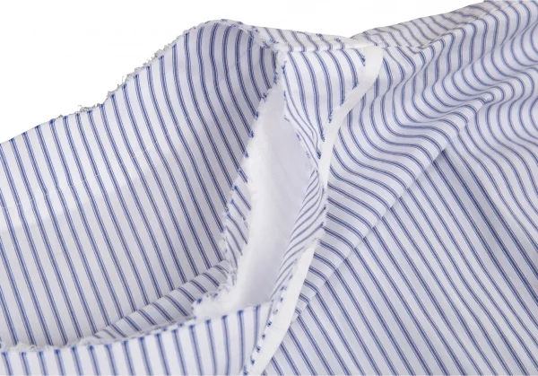 ワイズY's ストライプネック裁ち切りブラウス 白水色2 K-81002_004