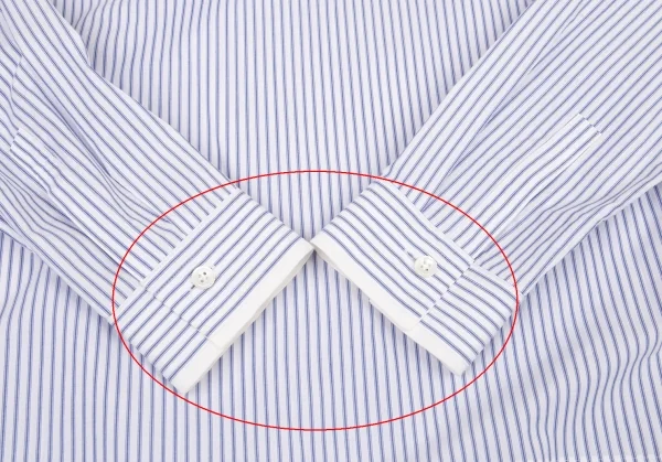 ワイズY's ストライプネック裁ち切りブラウス 白水色2 K-81002_007