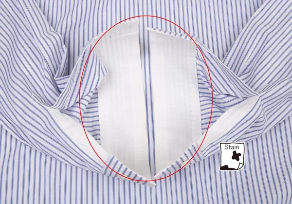 ワイズY's ストライプネック裁ち切りブラウス 白水色2 K-81002_008