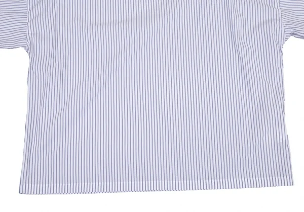 ワイズY's ストライプネック裁ち切りブラウス 白水色2 K-81002_009