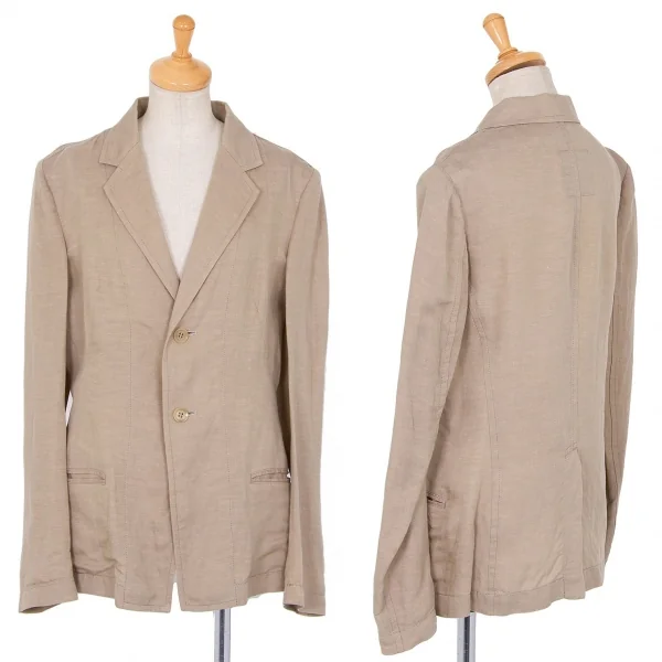 ワイズY's テンセルリネンテーラードジャケット モカ1 K-81012_001
