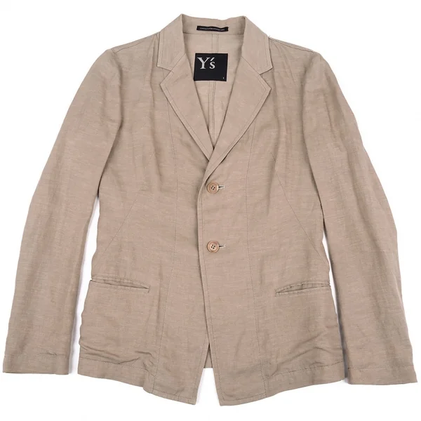 ワイズY's テンセルリネンテーラードジャケット モカ1 K-81012_002