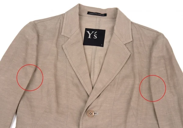ワイズY's テンセルリネンテーラードジャケット モカ1 K-81012_003