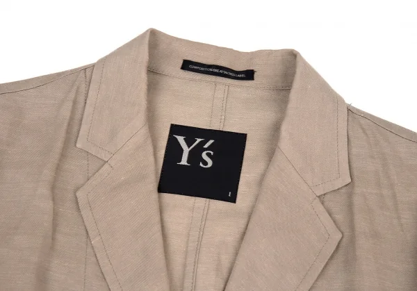 ワイズY's テンセルリネンテーラードジャケット モカ1 K-81012_006