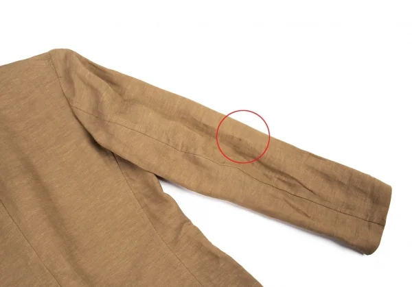 ワイズY's テンセルリネン裁ち切りカラーテーラードジャケット モカ2 K-81013_016