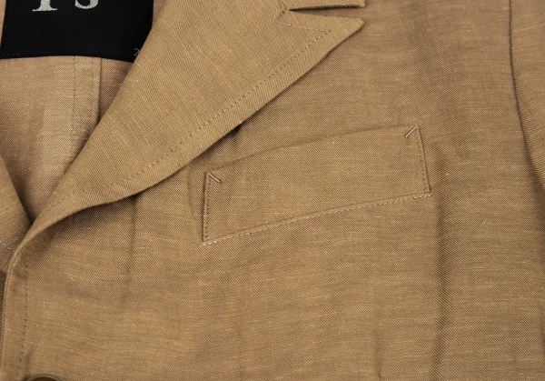 ワイズY's テンセルリネン裁ち切りカラーテーラードジャケット モカ2 K-81013_005