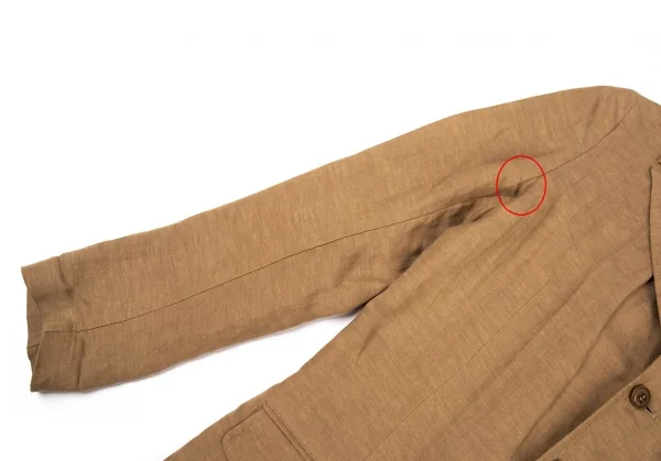 ワイズY's テンセルリネン裁ち切りカラーテーラードジャケット モカ2 K-81013_007