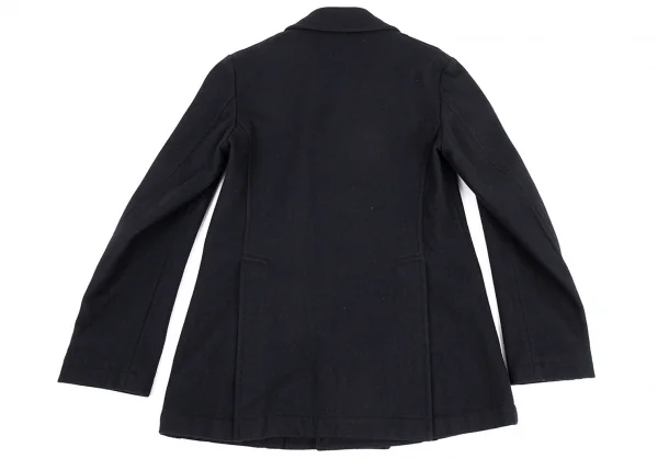 コムデギャルソン オムプリュスCOMME des GARCONS HOMME PLUS メルトンウールダブルブレストハーフコート 紺M K-81026_012