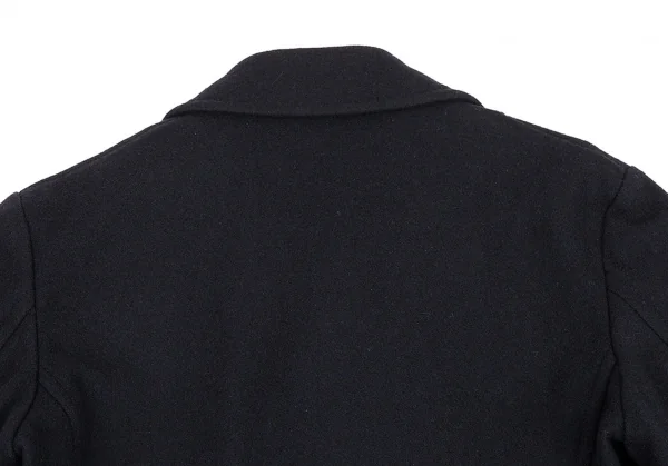 コムデギャルソン オムプリュスCOMME des GARCONS HOMME PLUS メルトンウールダブルブレストハーフコート 紺M K-81026_013