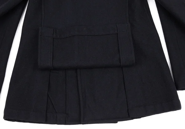コムデギャルソン オムプリュスCOMME des GARCONS HOMME PLUS メルトンウールダブルブレストハーフコート 紺M K-81026_014