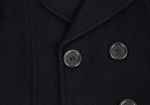 コムデギャルソン オムプリュスCOMME des GARCONS HOMME PLUS メルトンウールダブルブレストハーフコート 紺M K-81026_003