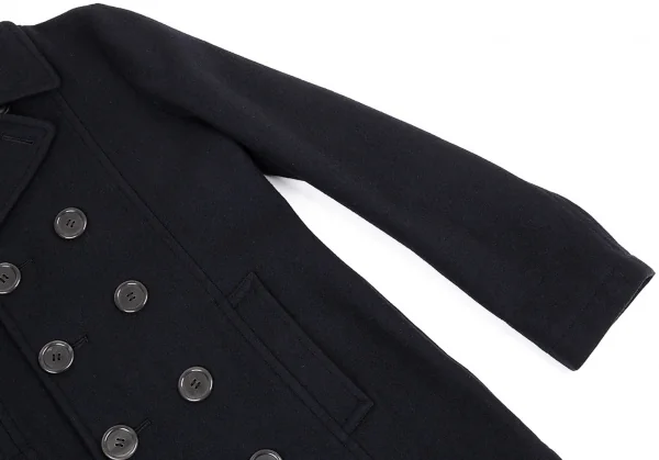 コムデギャルソン オムプリュスCOMME des GARCONS HOMME PLUS メルトンウールダブルブレストハーフコート 紺M K-81026_005