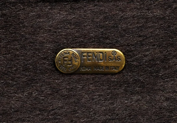 フェンディFENDI ニットレザーショルダーバッグ 茶 K-81085_014