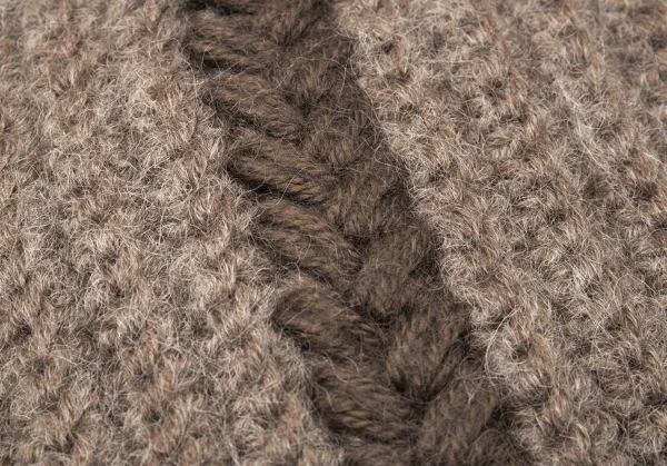 フェンディFENDI ニットレザーショルダーバッグ 茶 K-81085_007