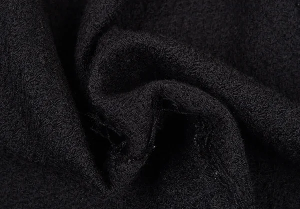 フェンディFENDI ツイード切りっぱなしスカート 黒42 K-81096_008
