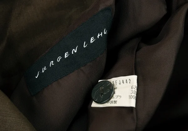 ヨーガンレールJURGEN LEHL シルクリネンフライフロントジャケット カーキM K-81106_014