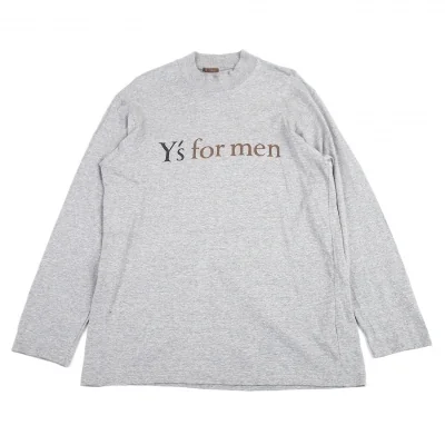 ワイズフォーメンY's for men ロゴプリントモックネック長袖Tシャツ