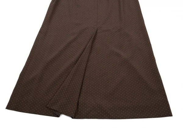 アニエスベーagnes b. ピンドットプリントAラインスカート 茶36 K-81279_010