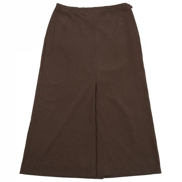 アニエスベーagnes b. ピンドットプリントAラインスカート 茶36 K-81279_002