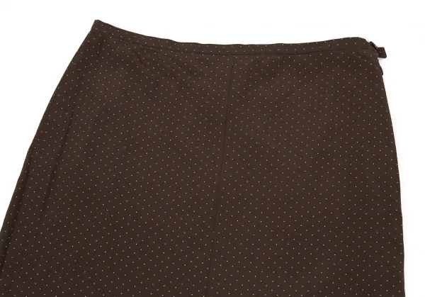 アニエスベーagnes b. ピンドットプリントAラインスカート 茶36 K-81279_003