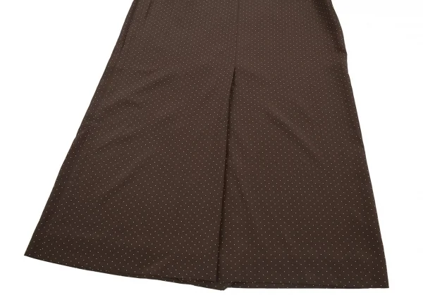 アニエスベーagnes b. ピンドットプリントAラインスカート 茶36 K-81279_006