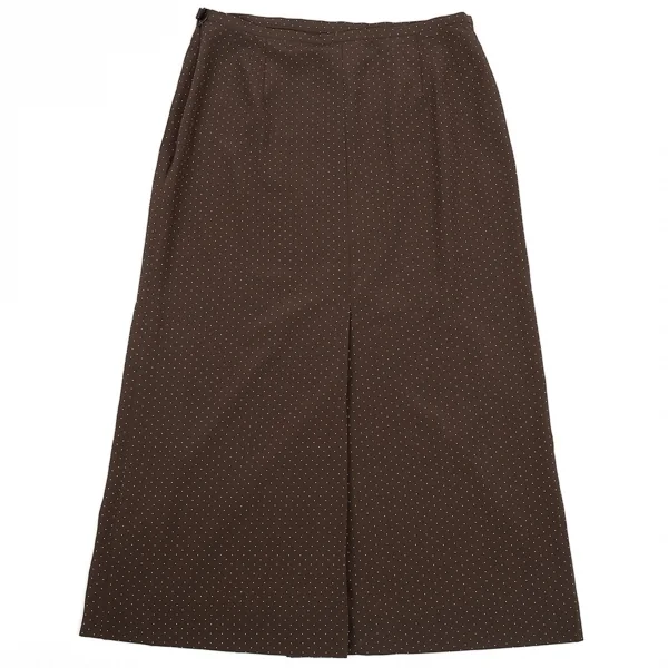 アニエスベーagnes b. ピンドットプリントAラインスカート 茶36 K-81279_009