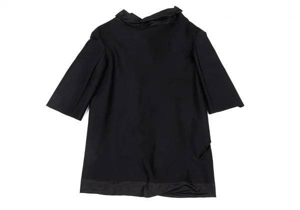 ヨウジヤマモト ファムYohji Yamamoto FEMME モヘアコットンベルクロ留め変形ジャケット 黒2 K-81314_011