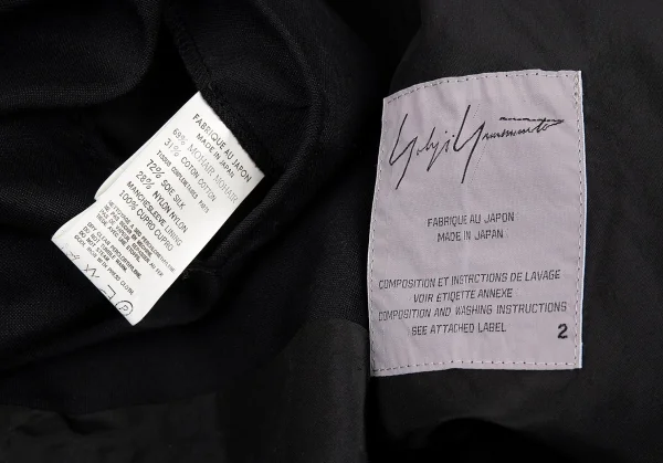 ヨウジヤマモト ファムYohji Yamamoto FEMME モヘアコットンベルクロ留め変形ジャケット 黒2 K-81314_014