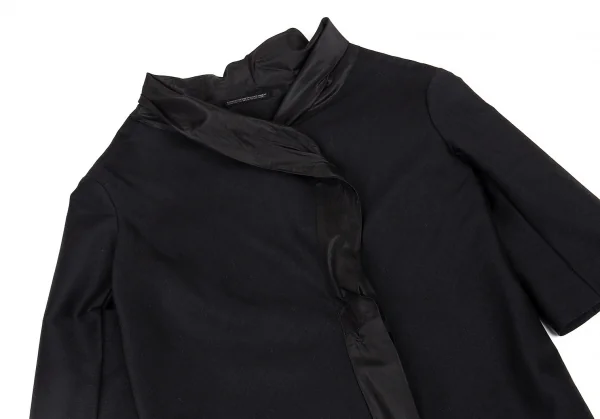 ヨウジヤマモト ファムYohji Yamamoto FEMME モヘアコットンベルクロ留め変形ジャケット 黒2 K-81314_003