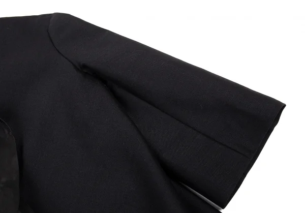 ヨウジヤマモト ファムYohji Yamamoto FEMME モヘアコットンベルクロ留め変形ジャケット 黒2 K-81314_006