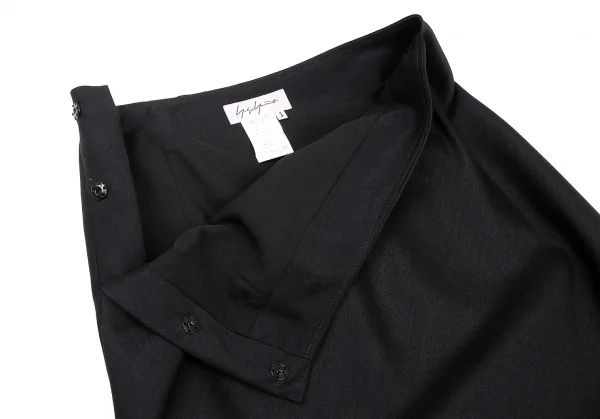 ヨウジヤマモト ファムYohji Yamamoto FEMME モヘアコットンベルクロ留め変形セットアップ 黒2/1 K-81316_015