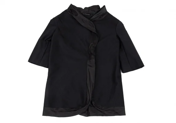 ヨウジヤマモト ファムYohji Yamamoto FEMME モヘアコットンベルクロ留め変形セットアップ 黒2/1 K-81316_003